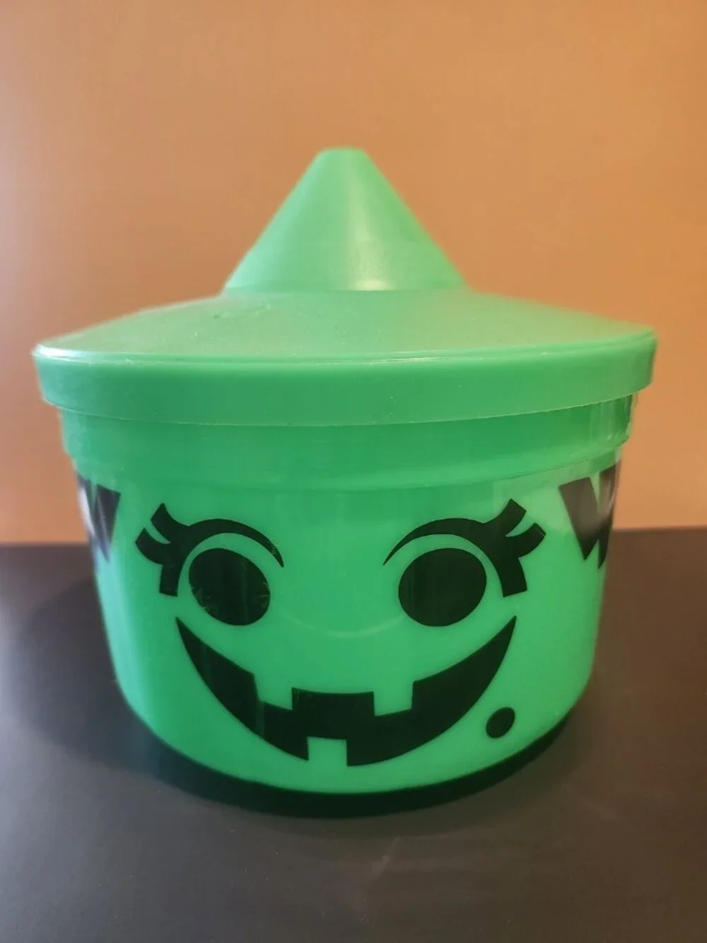 Vintage 1986~McDonald's~Halloween~Witch~Boo Bucket~Pail w/Lid~No Handle~Green